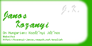 janos kozanyi business card
